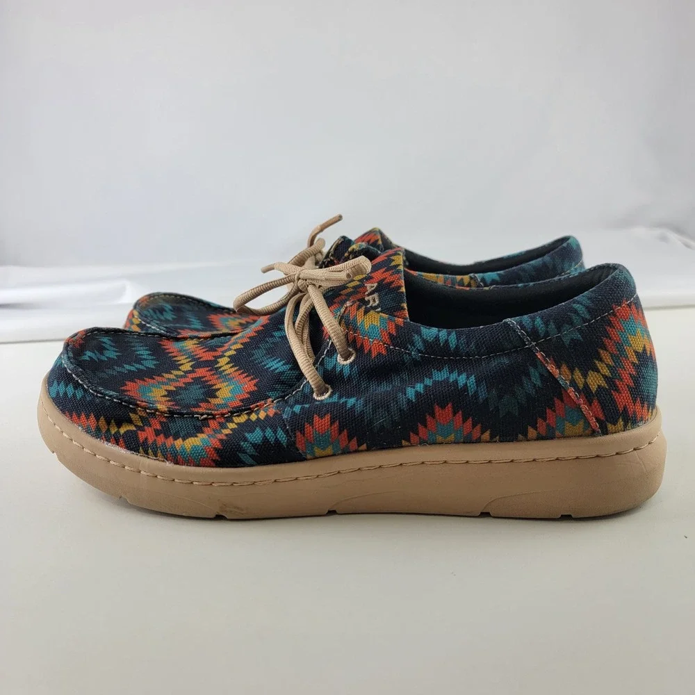 Ariat Hilo Mens 11D Navy Southwestern Geometric Print Moc Toe Loafers 10035816